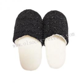 BLACK SEQUINS LIGHT WEIGHT SLIDE SLIPPER 