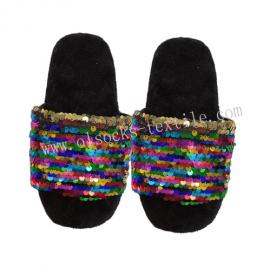 WOMEN GIRLS MULTI COLOR SEQUINS SLIDE SLIPPER