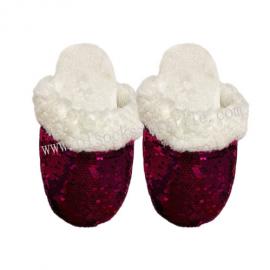 LADIES COMFORT SEQUINS INDOOR SLIPPERS
