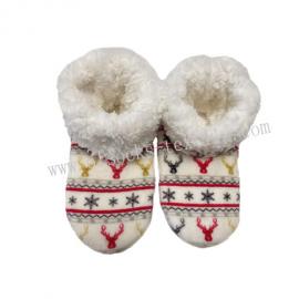 WINTER WARM PRINTED FLANNEL SHERPA LINER BOOTIES