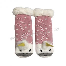 UNICORN WINTER LOVELY ANIMAL FUZZY SLIPPER SOCKS