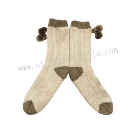 WOMENS POMPOM ROOM SOCKS