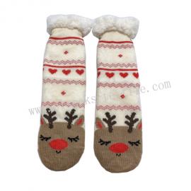 ANIMAL FUZZY FLEECE LINING SOCKS WITH GRIPPERS
