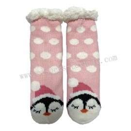 WOMEN KIDS WINTER FUZZY ANIMAL NON SKID SOCKS
