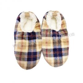 MENS FLUFFY PLAID FLANNEL SLIPPER SOCKS